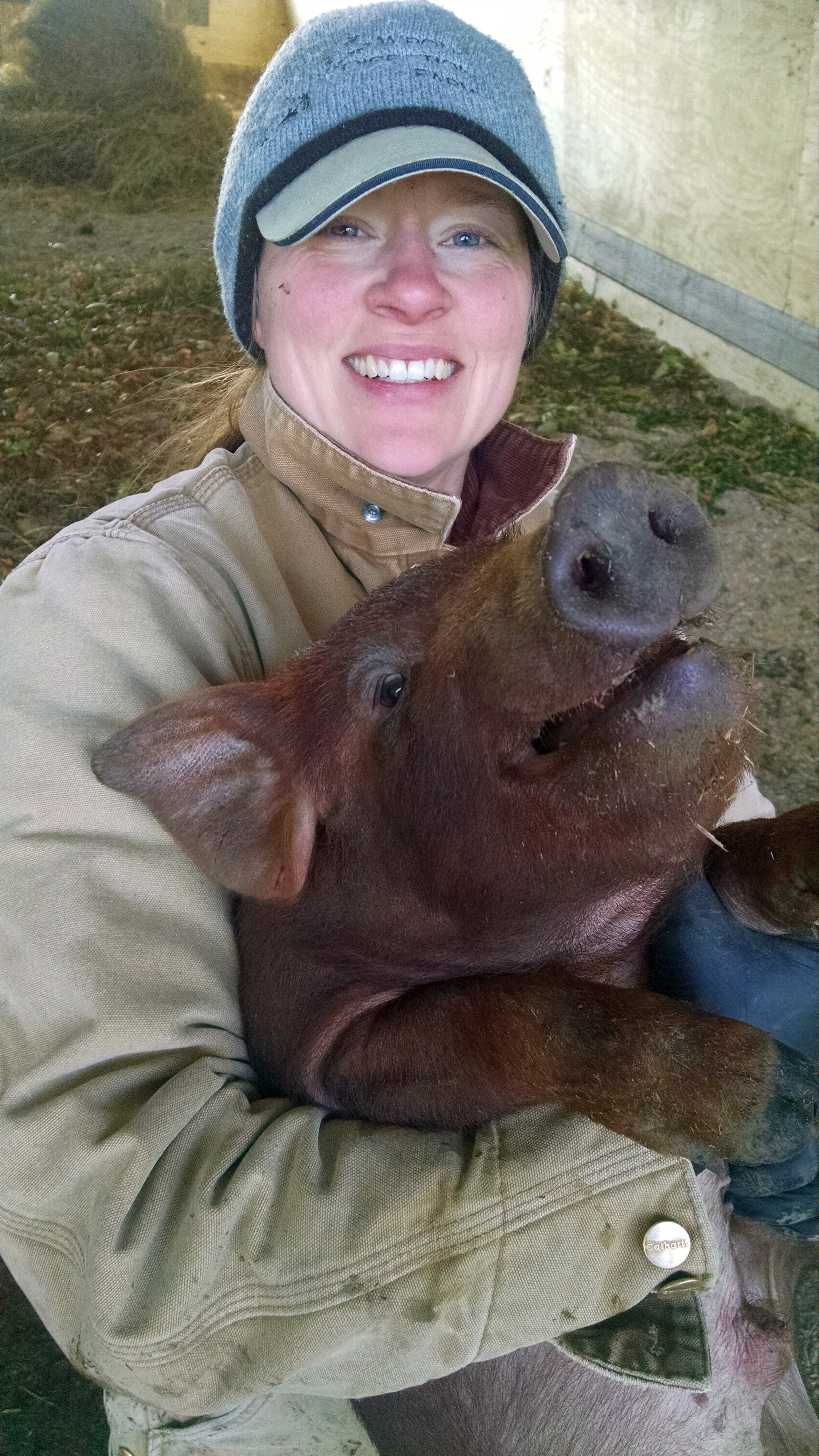 Rachel with Piglet