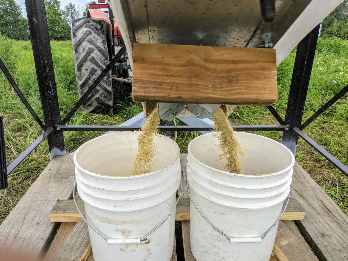 Certified organic chicken feed for our pastured chickens.