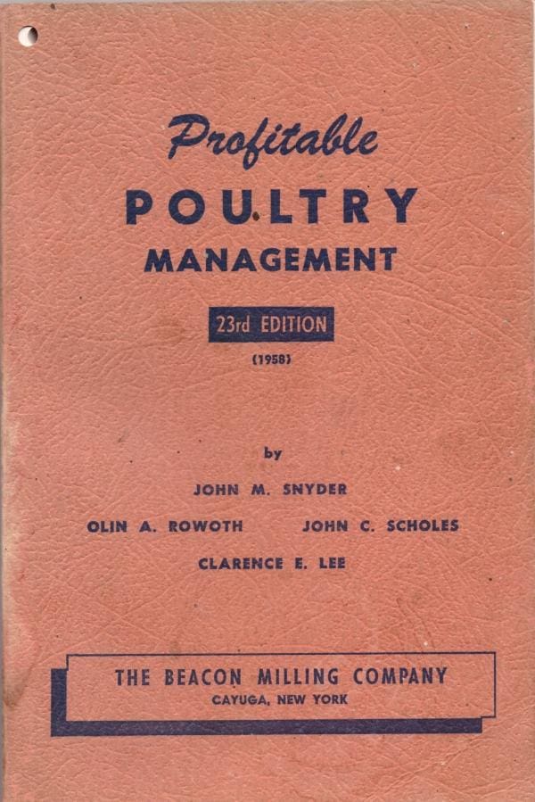 Cover of the the book Profitable Poultry Management, in which I was surprised to learn just how deep is the connection between New York and pasture raised poultry.