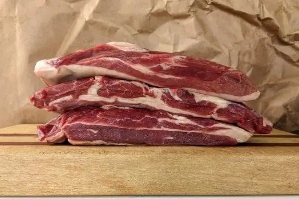 Grass fed navel briskets from Wrong Direction Farm